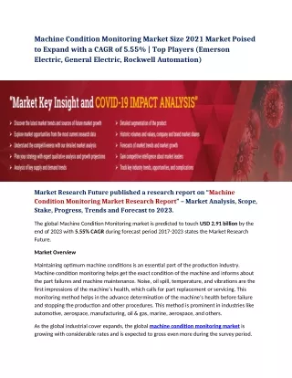 machine condition monitoring market size 2021