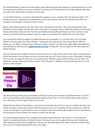 the adobe premiere pro app is the most widely