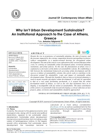 journal of contemporary urban affairs