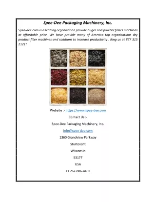 spee dee packaging machinery inc