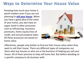 ways to determine your house value