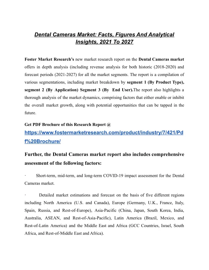 dental cameras market facts figures