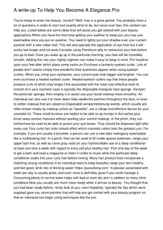 a write up to help you become a elegance