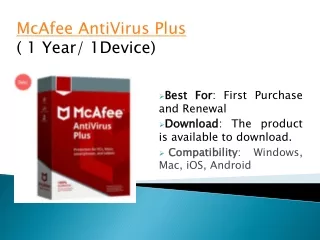 McAfee AntiVirus Plus (1 Year/ 1 Device)