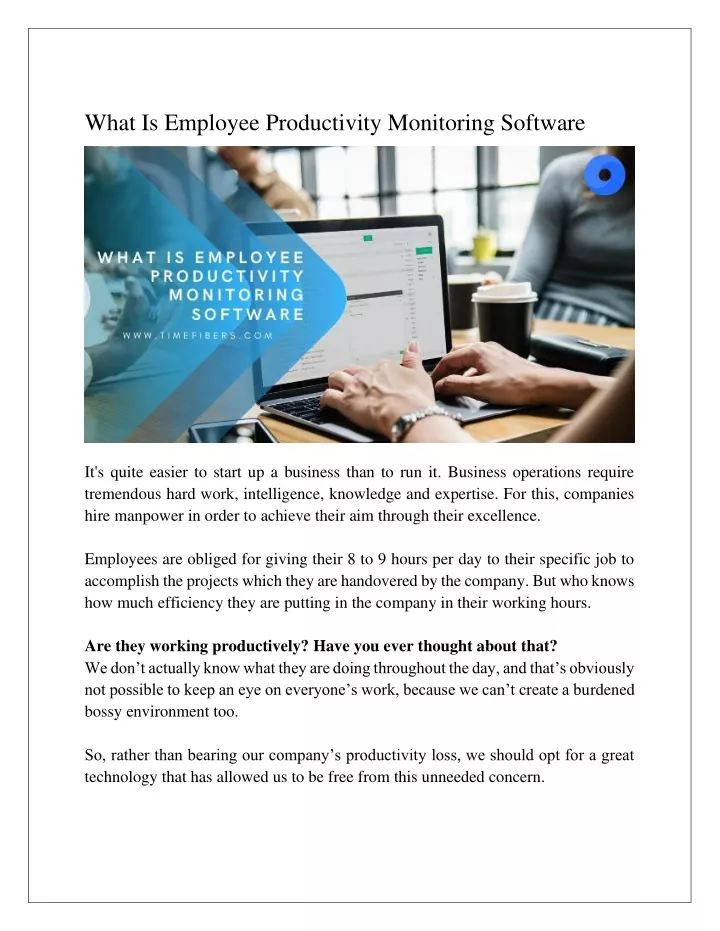 what is employee productivity monitoring software