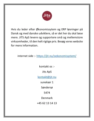 hvis du leder efter konomissytem og erp l sninger