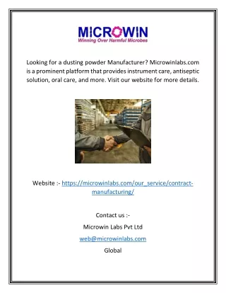 looking for a dusting powder manufacturer