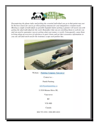 Painting Company Vancouver | Pandapainting.ca