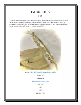 Buy Gold Plated Cz Bangle Bracelet Online | Fabulousim.com