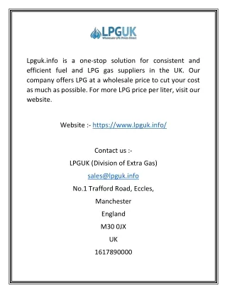 Online LPG Providers in UK | LPG UK
