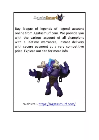 Buy League of Legends Account All Champions | Agatasmurf.com