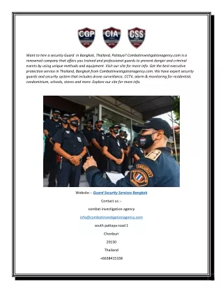 want to hire a security guard in bangkok thailand