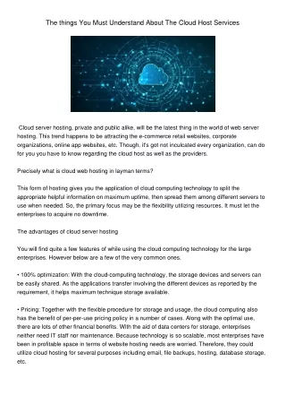 the things you must understand about the cloud
