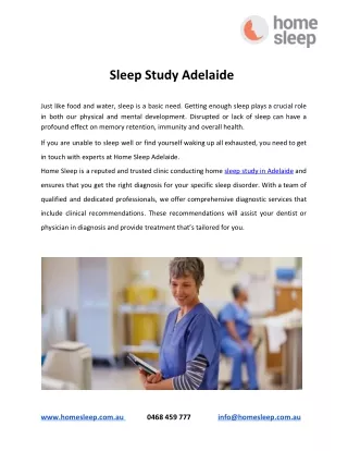 sleep study adelaide just like food and water