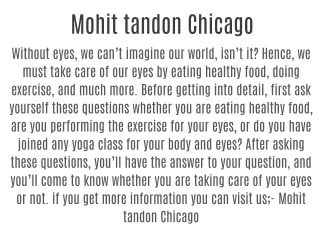 Mohit tandon Chicago
