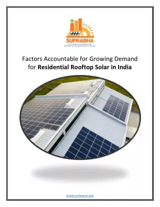 Factors Accountable for Growing Demand for Residential Rooftop Solar in India