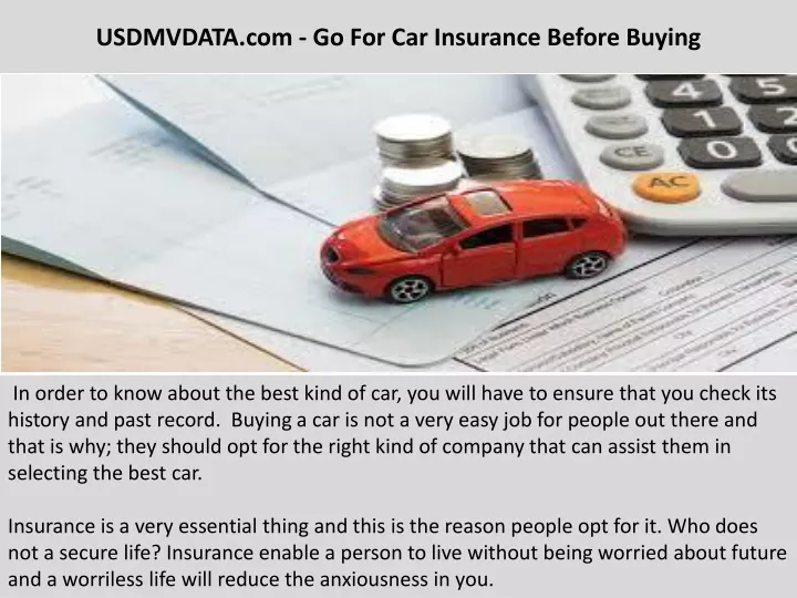 usdmvdata com go for car insurance before buying
