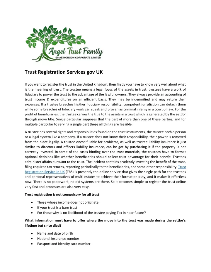 trust registration services gov uk if you want