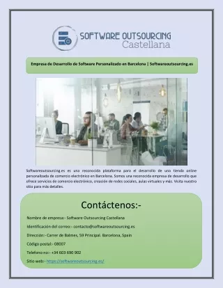 Empresa de Desarrollo de Software Personalizado en Barcelona | Softwareoutsourcing.es