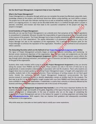 get our best project management assignment help