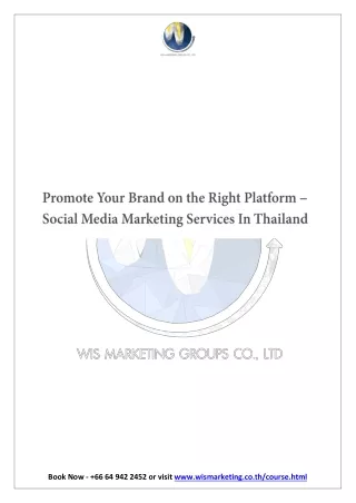 Social Media Marketing Services in Thailand - Wismarketing Help To Enhance Your Brand