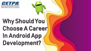 why should you choose a career in android app development