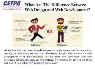 what are the difference between web design