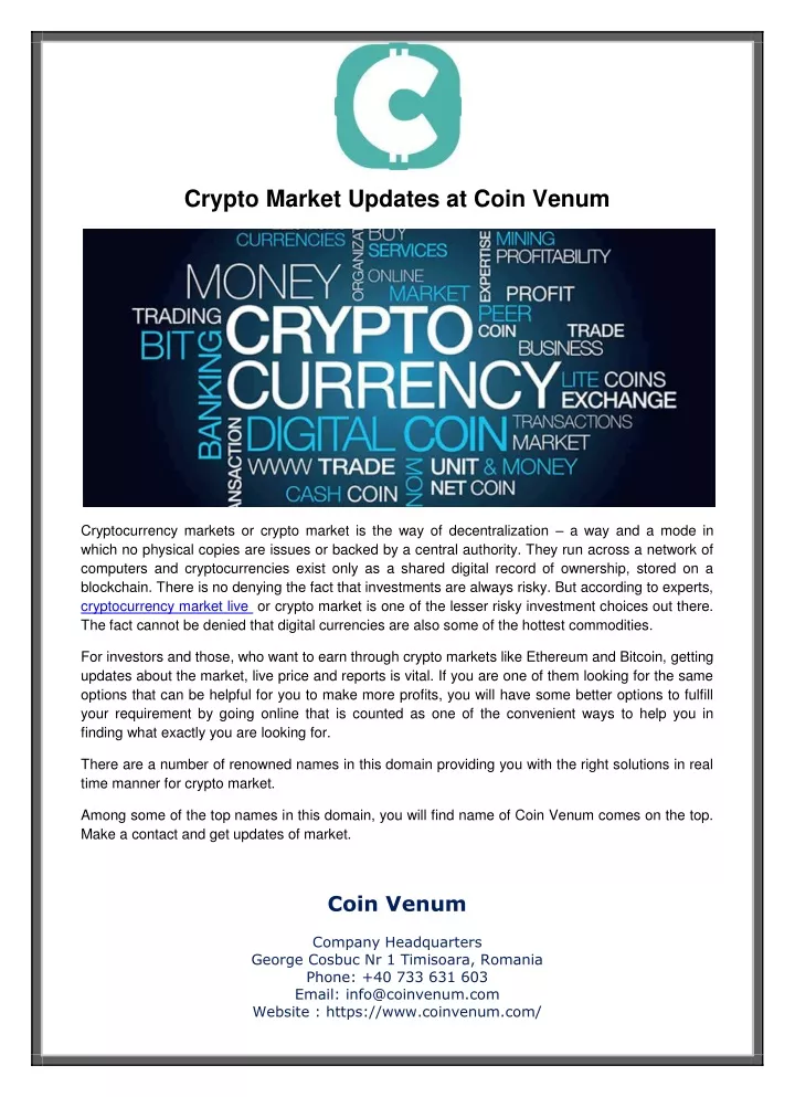 crypto market updates at coin venum