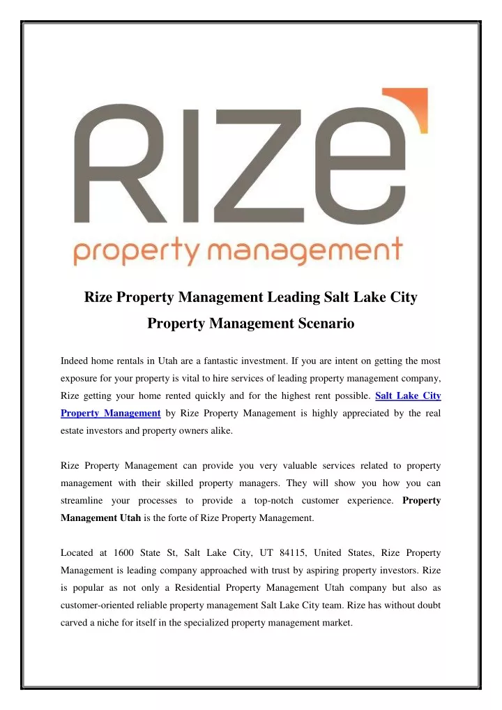 rize property management leading salt lake city