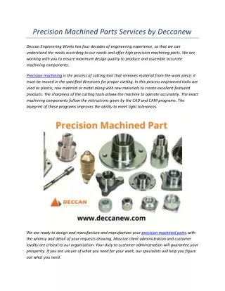 precision machined parts services by deccanew