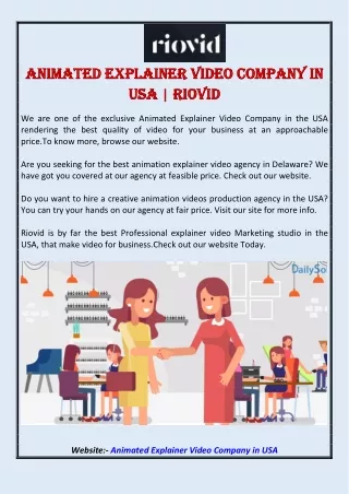 Animated Explainer Video Company in USA | Riovid