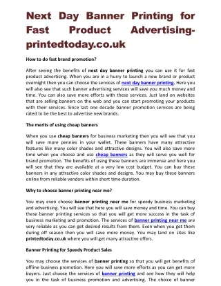 Next Day Banner Printing for Fast Product Advertising-printedtoday.co.uk