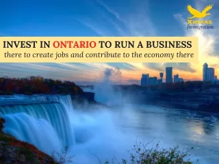 Invest in Ontario to Run a Business There to Create Jobs and Contribute to the Economy There