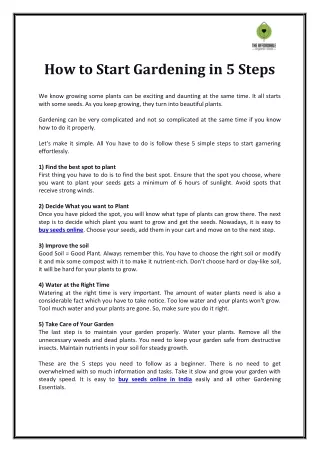 How to Start Gardening in 5 Steps