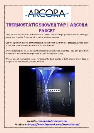 shop for the best quality of thermostatic shower