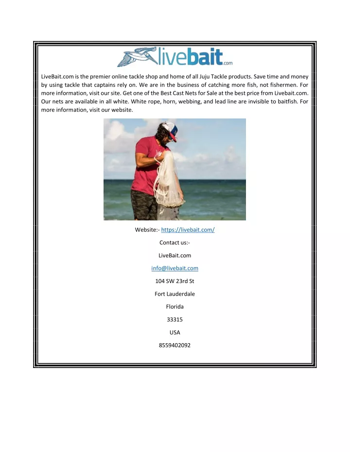 livebait com is the premier online tackle shop