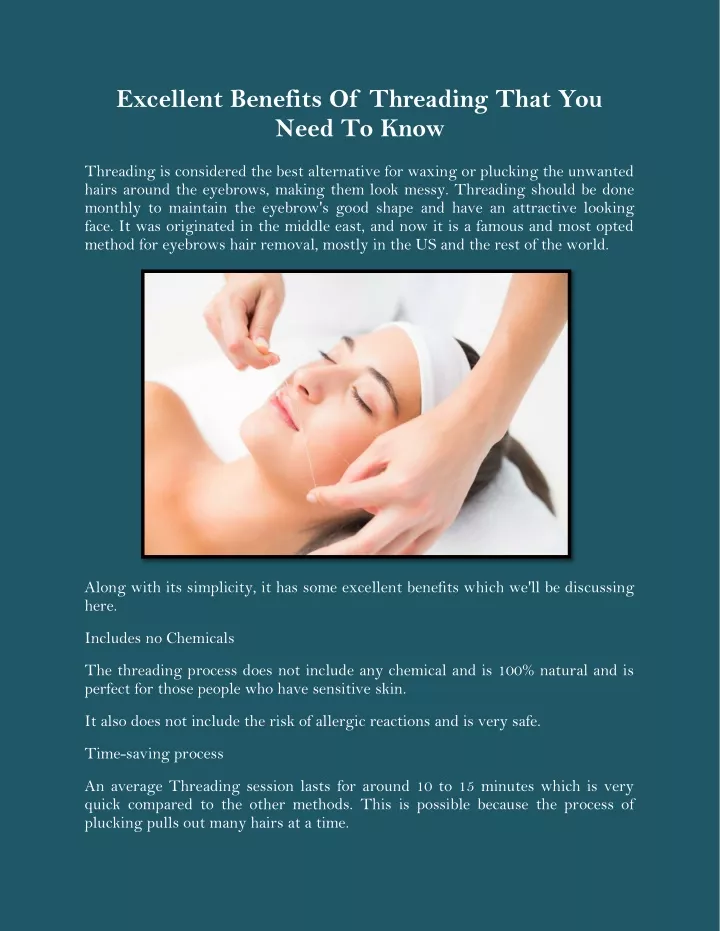 excellent benefits of threading that you need