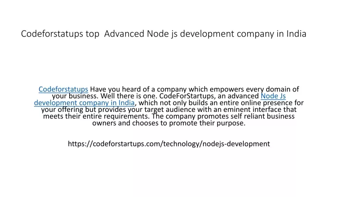 codeforstatups top advanced node js development company in india