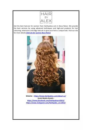 Haircuts for Women Boca Raton | Hairbyalexc.com