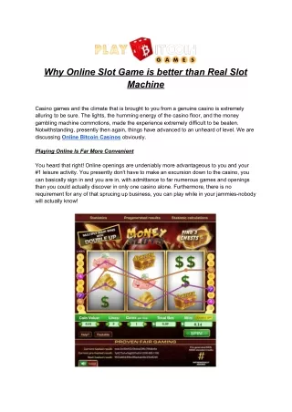 why online slot game is better than real slot