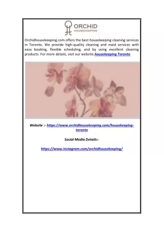 orchidhousekeeping com offers the best