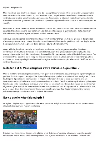 r gime c tog ne avis
