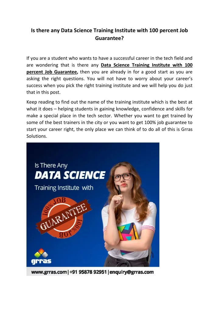 is there any data science training institute with