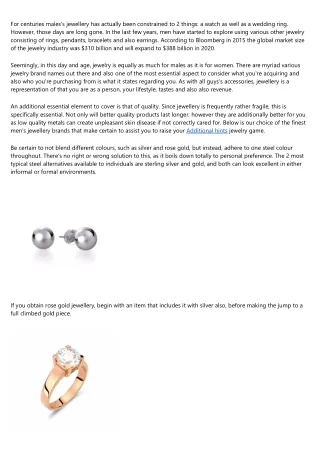 for centuries males s jewellery has actually been