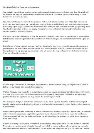 Acquire Twitch Channel Sights Using these Simple Suggestions