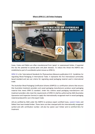 what is ispm 15 ljb timber packaging