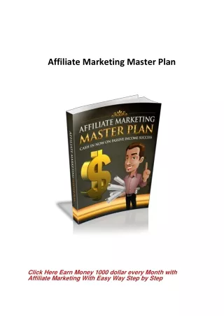 Affiliate Marketing Master Plan Free (Total Free PDF)