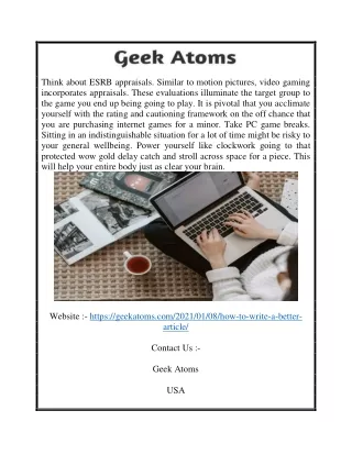 How to Write a Good Article | Geekatoms.com