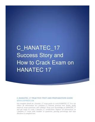 c hanatec 17 success story and how to crack exam