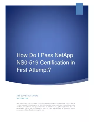 how do i pass netapp ns0 519 certification